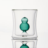OTE Fulu Double Wall Borosilicate Glass Cup, Lead-Free Heat Resistant Tumbler with Floating Gourd Design, for Hot & Cold Drinks, Hand Wash Only,Perfect for Home & Gifting