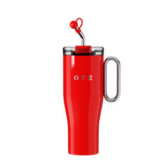 NOTA 1.2 L Taza de viaje (40 oz) con asa, taza de acero de doble pared con aislamiento al vacío y pajita, libre de BPA, vaso portátil para coche, taza térmica, taza de café para bebidas frías y calientes