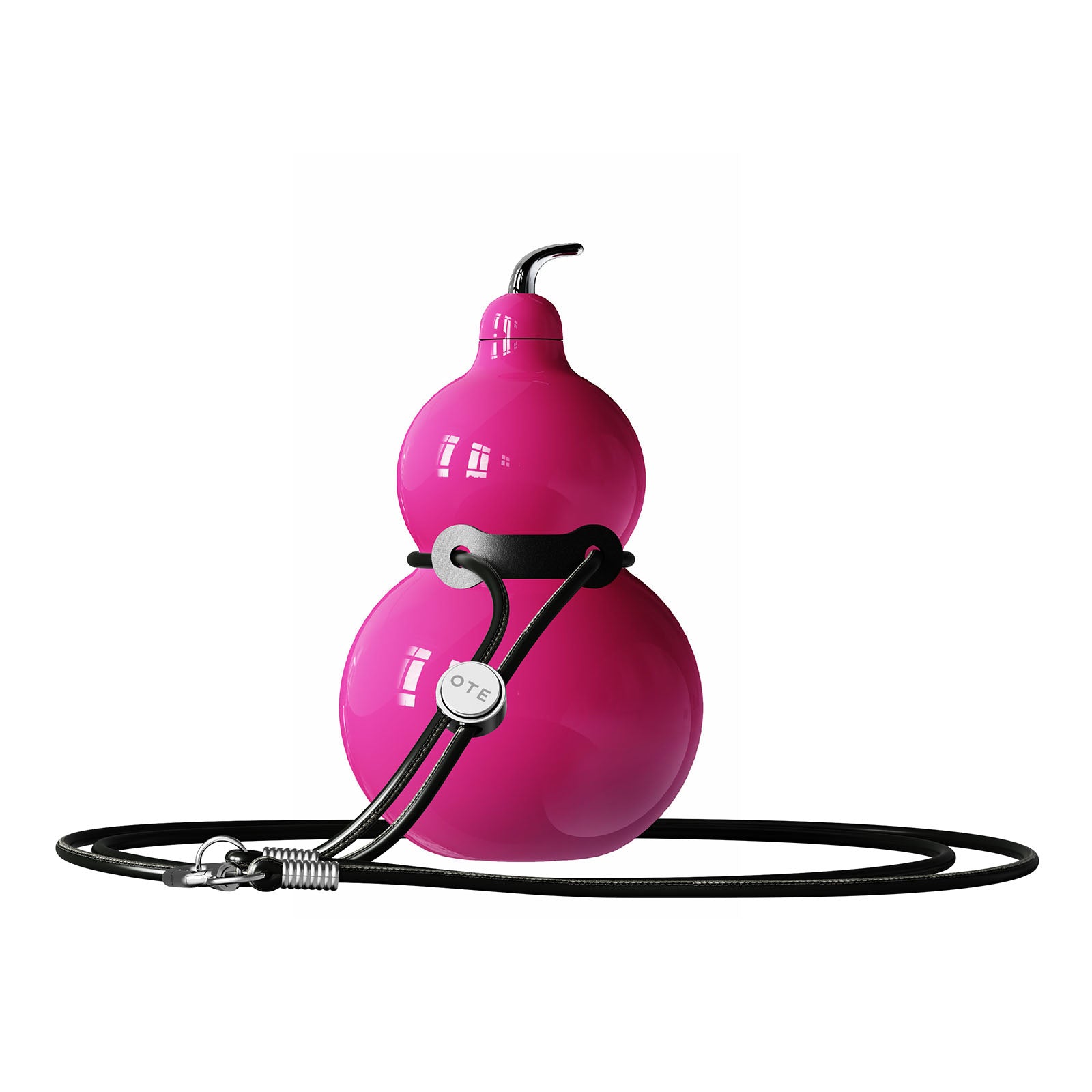 Botella de agua de acero inoxidable OTE con forma de calabaza, de metal, con correa para el hombro, portátil y duradera, ideal para gimnasio, viajes y uso diario, 300 ml.