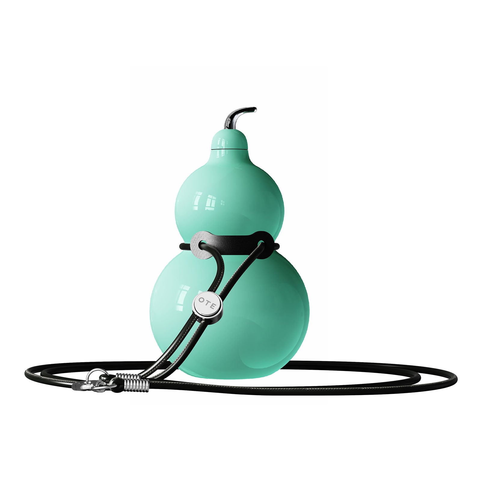 Botella de agua de acero inoxidable OTE con forma de calabaza, de metal, con correa para el hombro, portátil y duradera, ideal para gimnasio, viajes y uso diario, 300 ml.