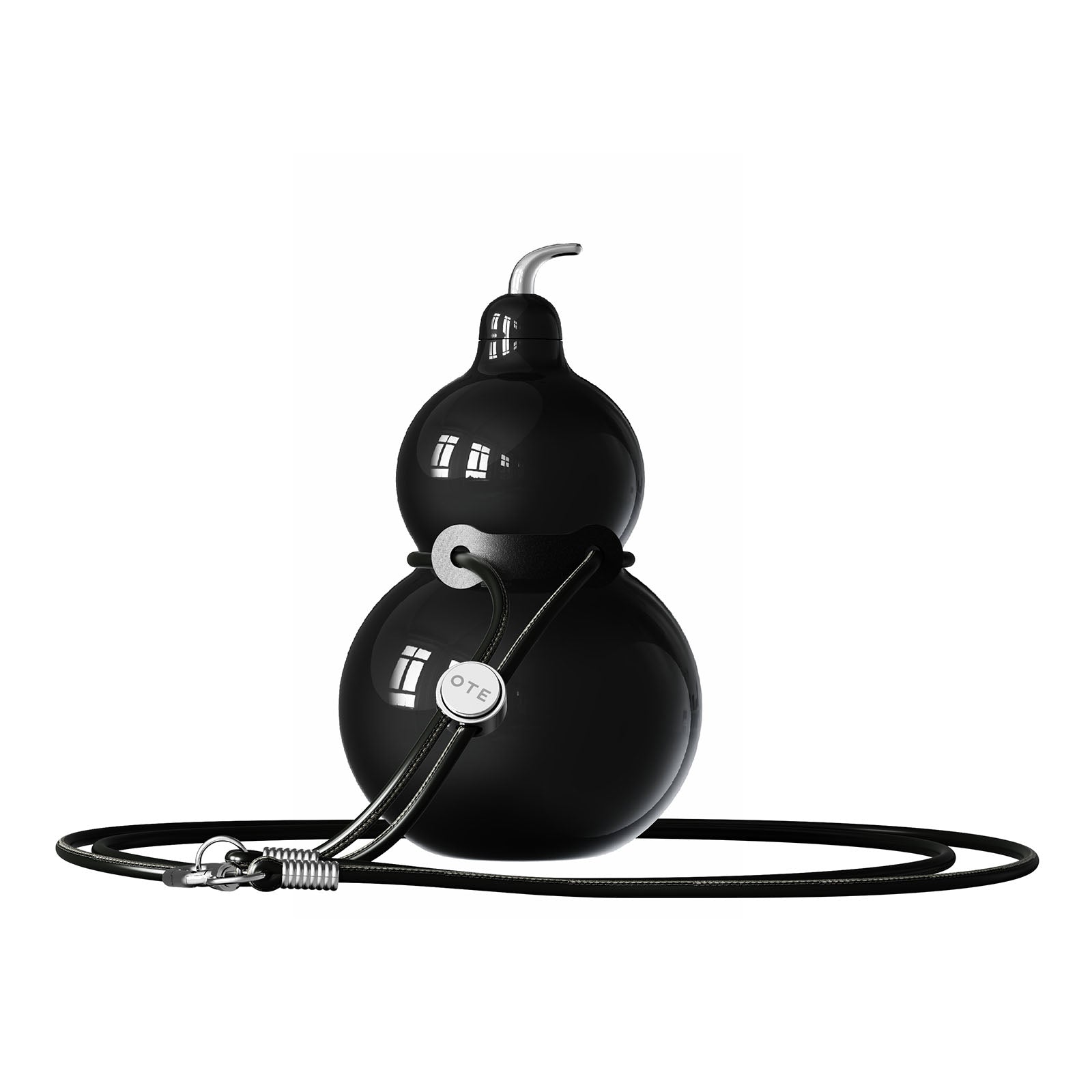 Botella de agua de acero inoxidable OTE con forma de calabaza, de metal, con correa para el hombro, portátil y duradera, ideal para gimnasio, viajes y uso diario, 300 ml.